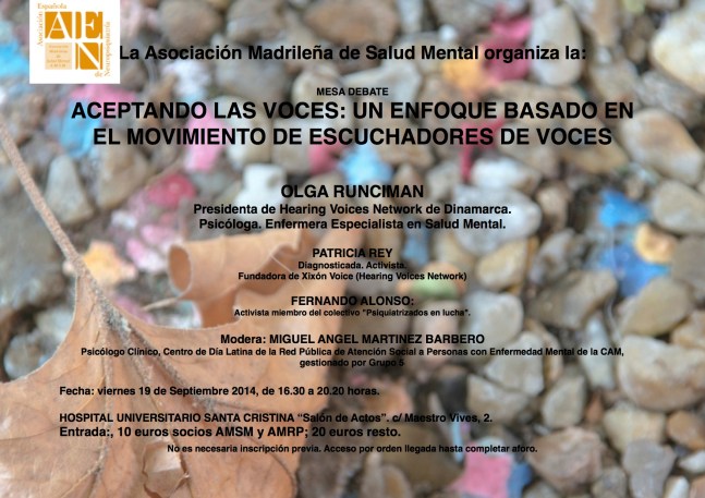 Tarjetón mesa debate escuchadores voces. Ultima correción.